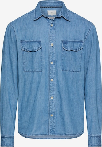 CAMEL ACTIVE Regular Fit Langarmhemd in Jeans Optik in Blau: Vorderseite