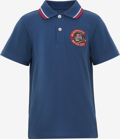 GIORDANO junior Poloshirt 'Retro Comic Style' in blaumeliert / knallrot, Produktansicht