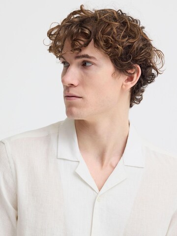Casual Friday Regular Fit Leinenhemd ' CFSauby Linen Mix ' in Weiß