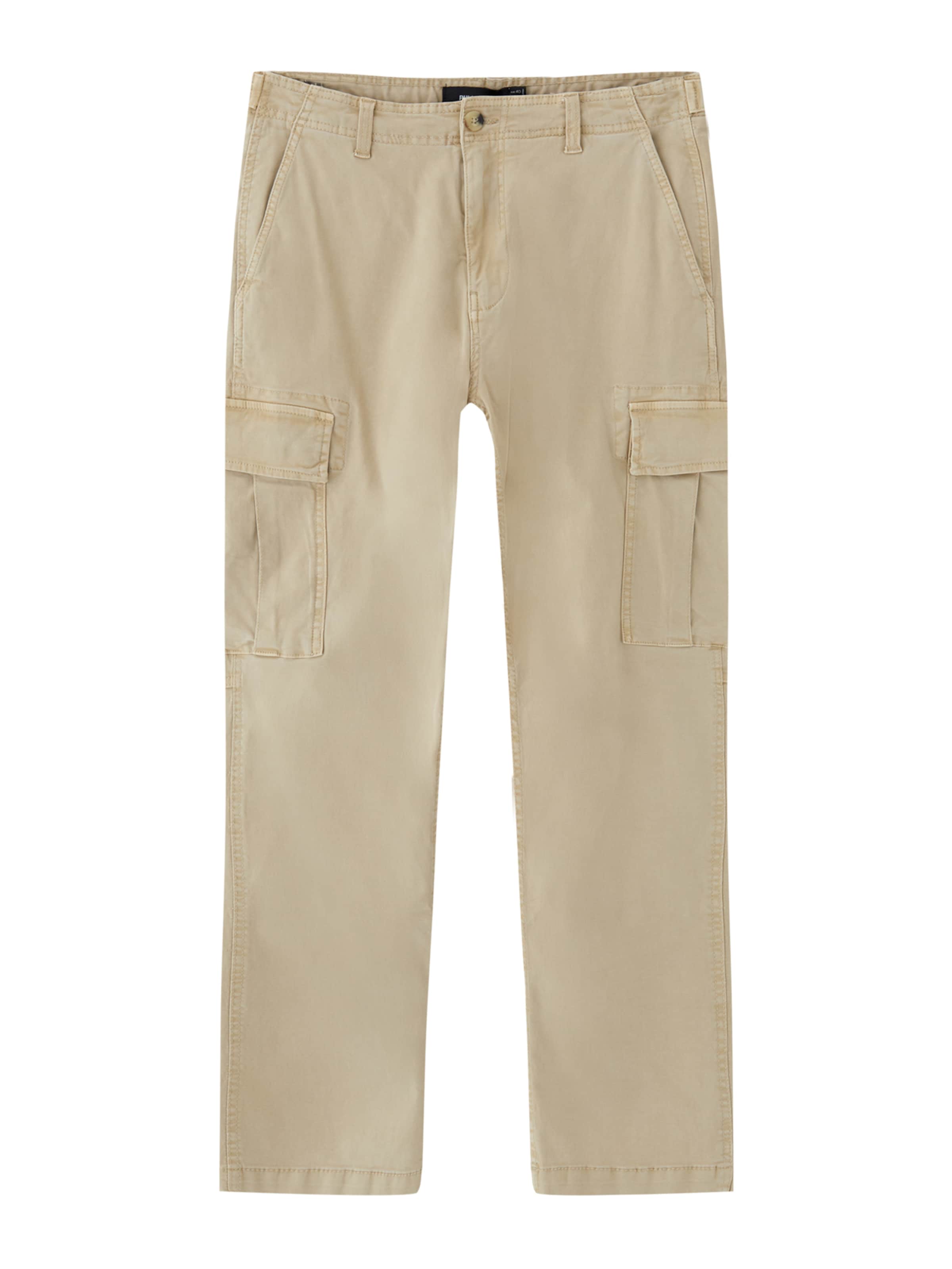 Pull&Bear Regular Broek in Beige: voorkant