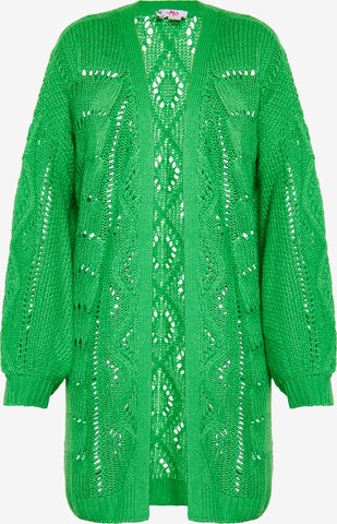 MYMO Knit Cardigan in Green: front