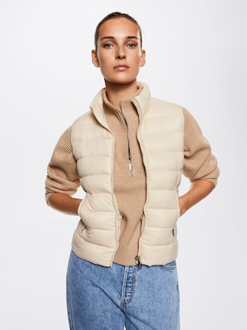 MANGO Vest in Beige: front