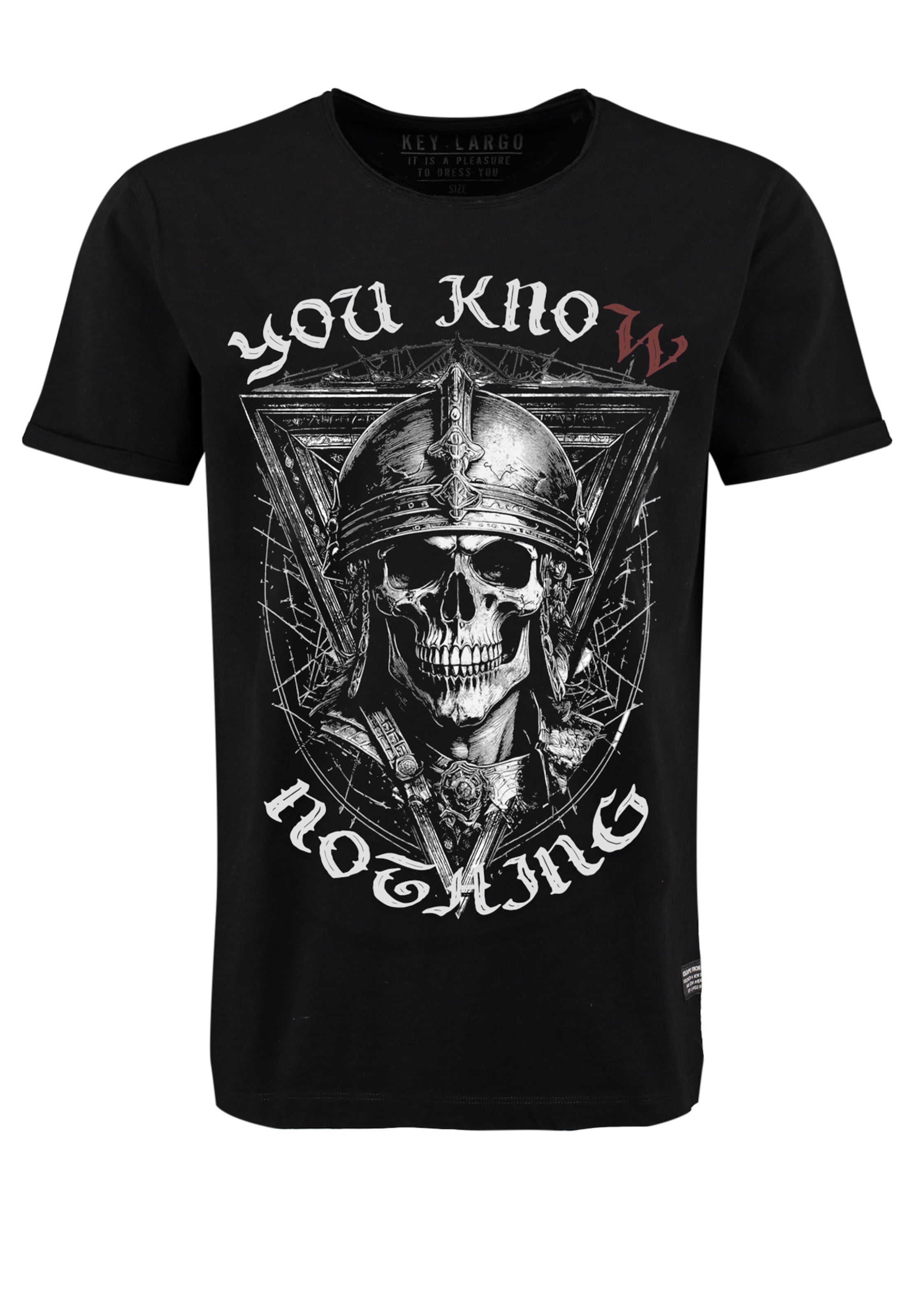 Key Largo T-shirt 'Know' i svart: framsida