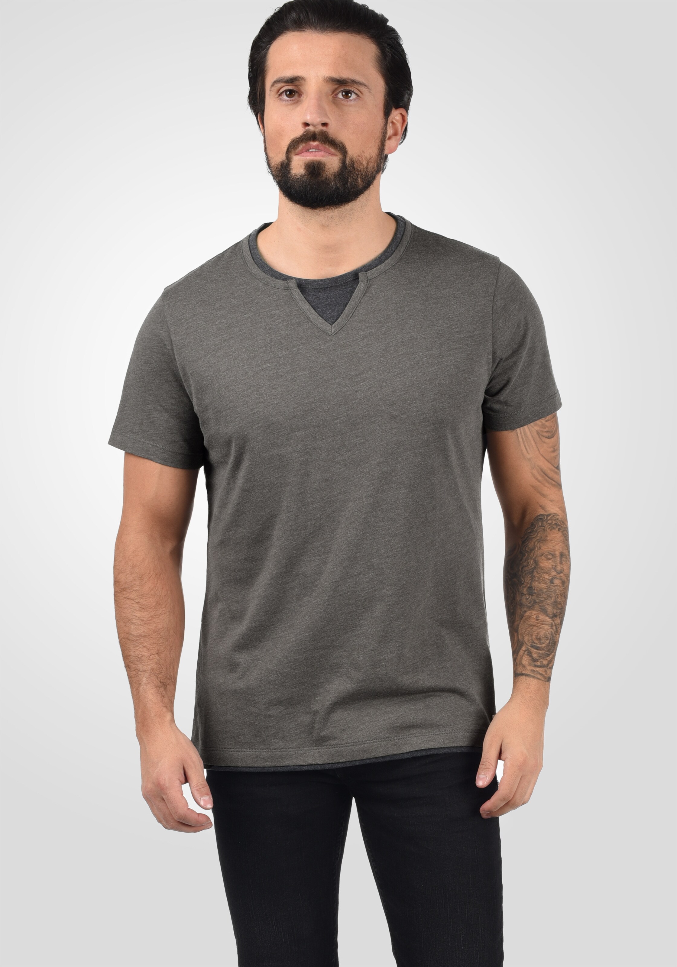 Männer Shirts BLEND T-Shirt 'Leonis' in Grau - RT37783