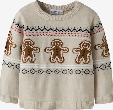 NAME IT Sweater 'NMNRISMAS' in Grey: front