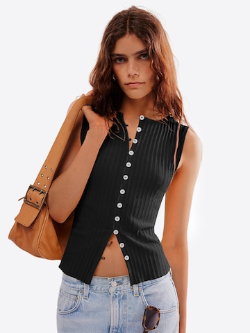 Imily Bela Kötött mellény - fekete: elől