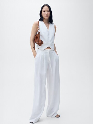 MANGO Loosefit Bandplooibroek 'BONNIE' in Wit