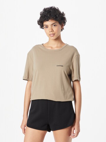 Calvin Klein Underwear - Camiseta para dormir en beige: frente