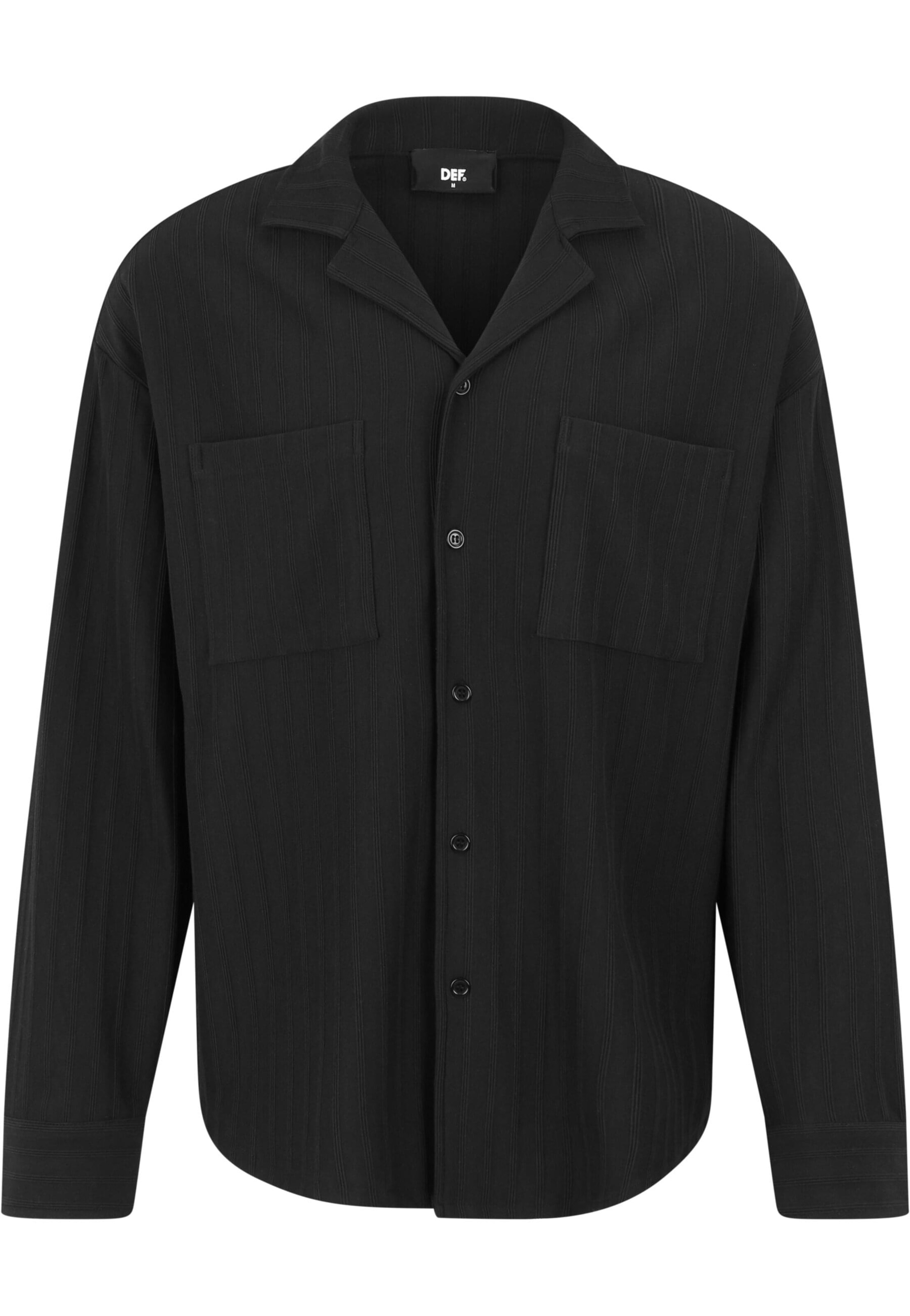 DEF Regular fit Overhemd 'Cali' in Zwart: voorkant