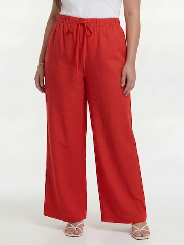 YOEK Wide leg Pants in Red: front