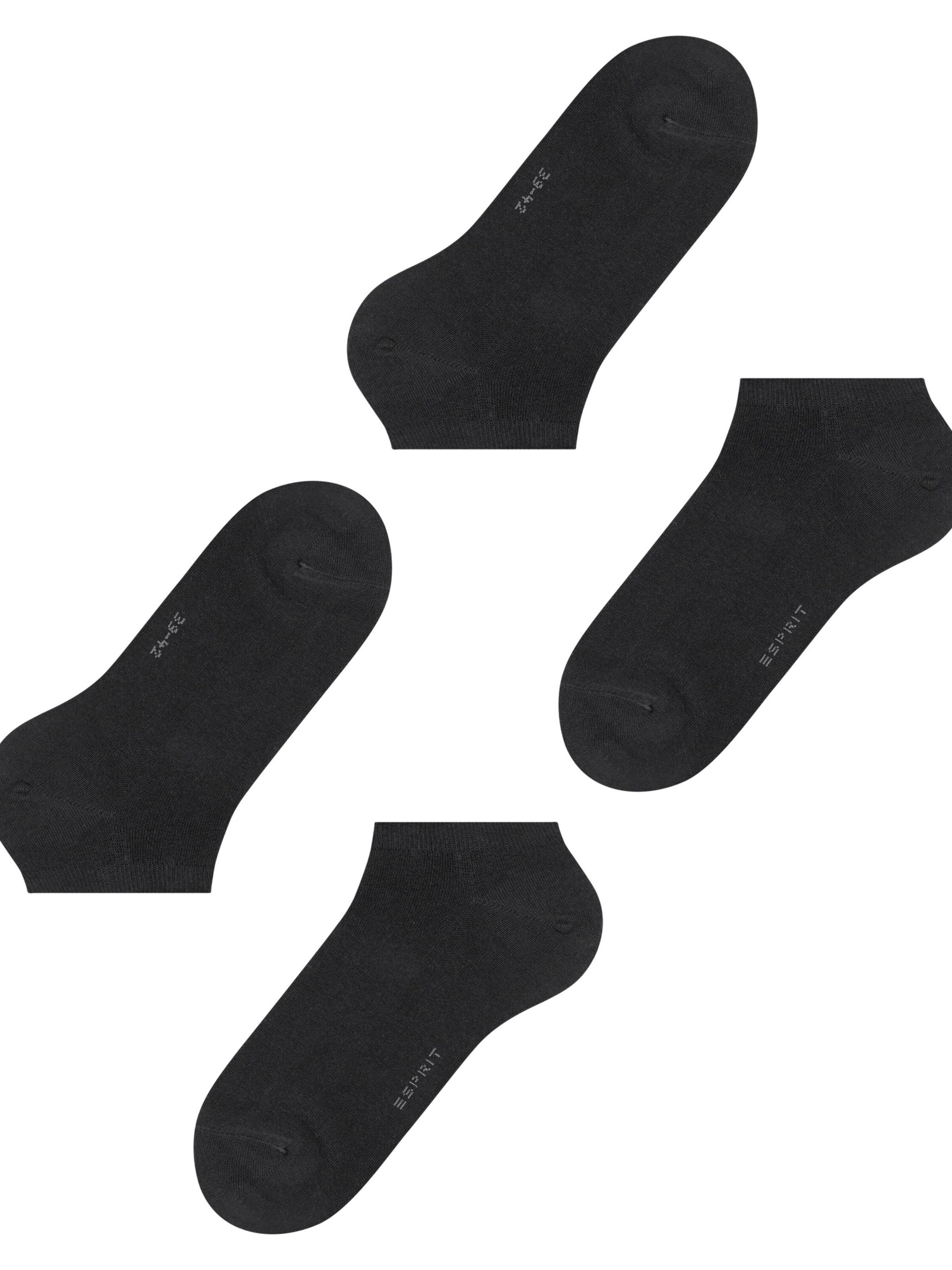 ESPRIT Füßlinge 'Basic Uni 2-Pack'‌‌‌ in Schwarz