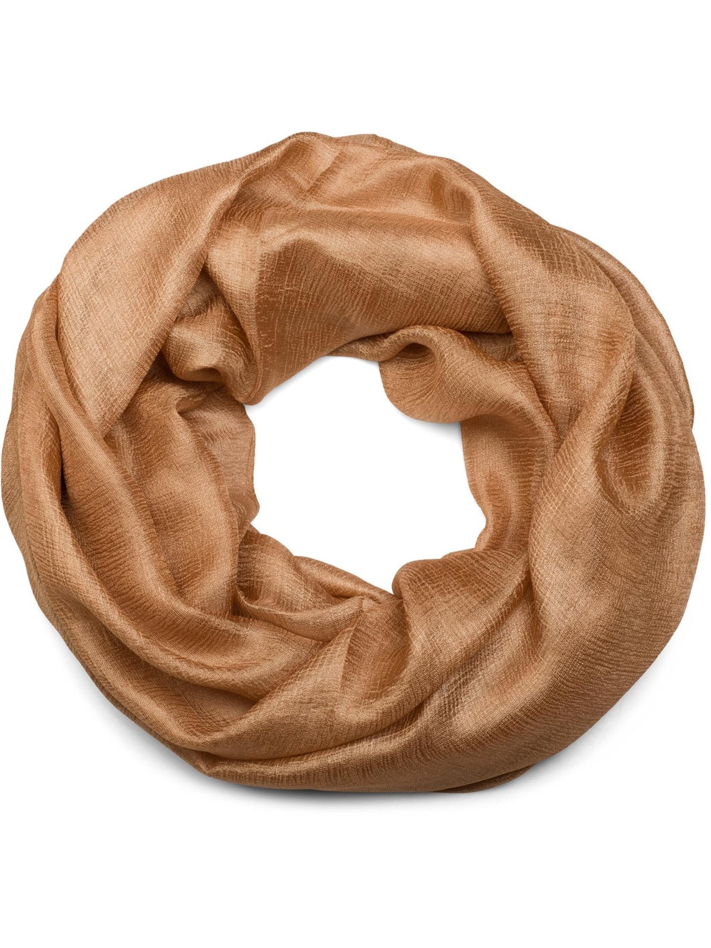 styleBREAKER Schlauchschal 'Seidiger Einfarbiger Loop'‌ in Beige: Vorderseite