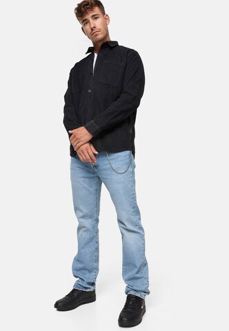 INDICODE JEANS Regular fit Overhemd 'Thyge' in Zwart