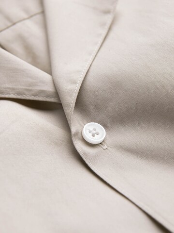 Ombre Comfort fit Button Up Shirt 'OM-SHSS-0168' in Beige