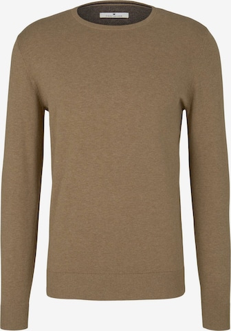 TOM TAILORPulover - smeđa boja: prednji dio