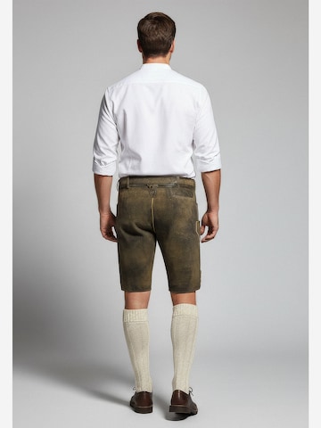 Regular Pantalon folklorique 'Denis' Krüger Buam en vert