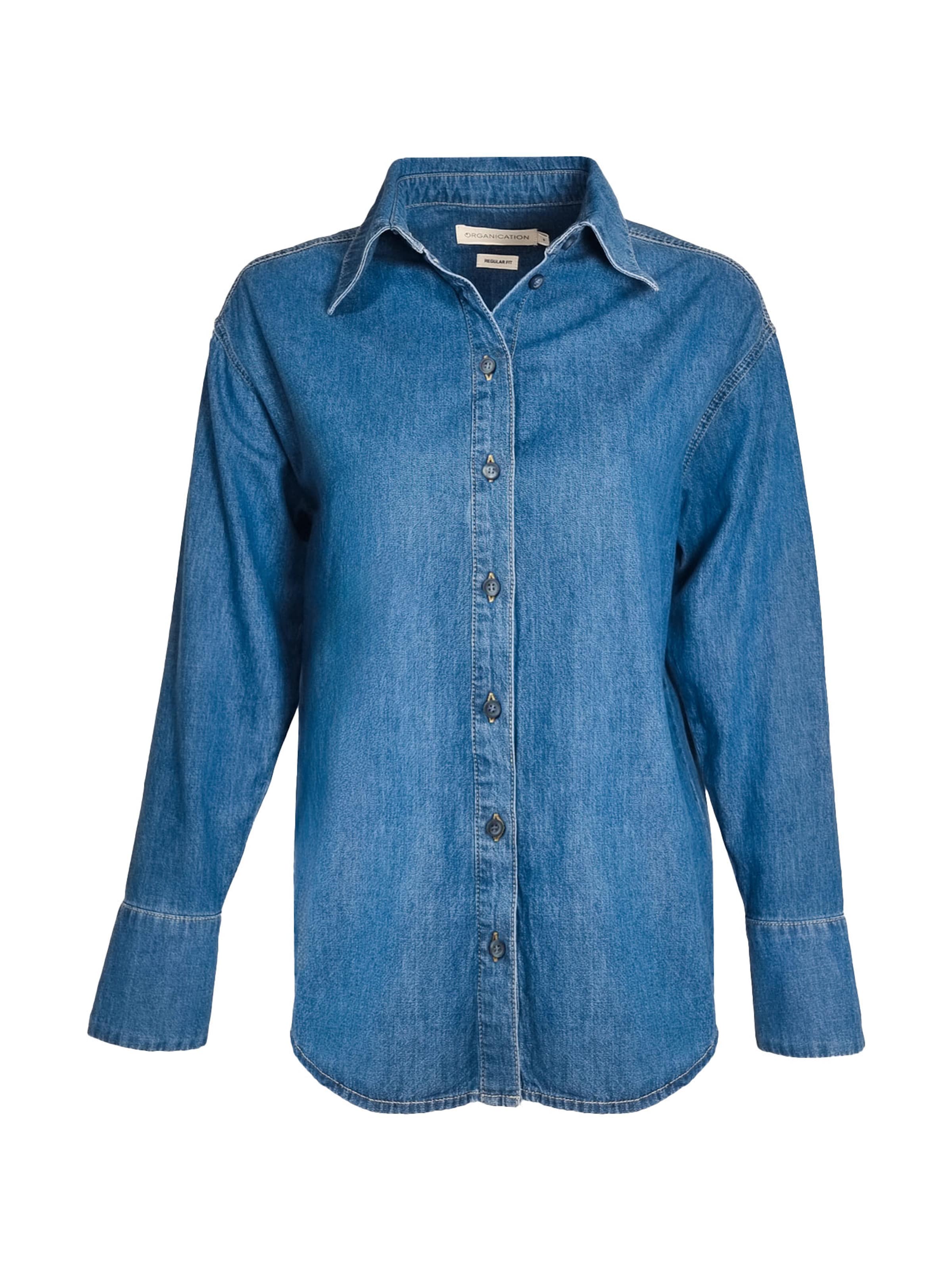 Organication Shirt in Blau: Vorderseite