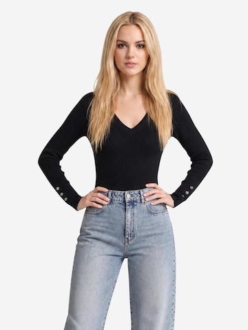 GUESS - Jersey 'LS VN ELLIE SWTR W6YR10 Z0949' en negro: frente
