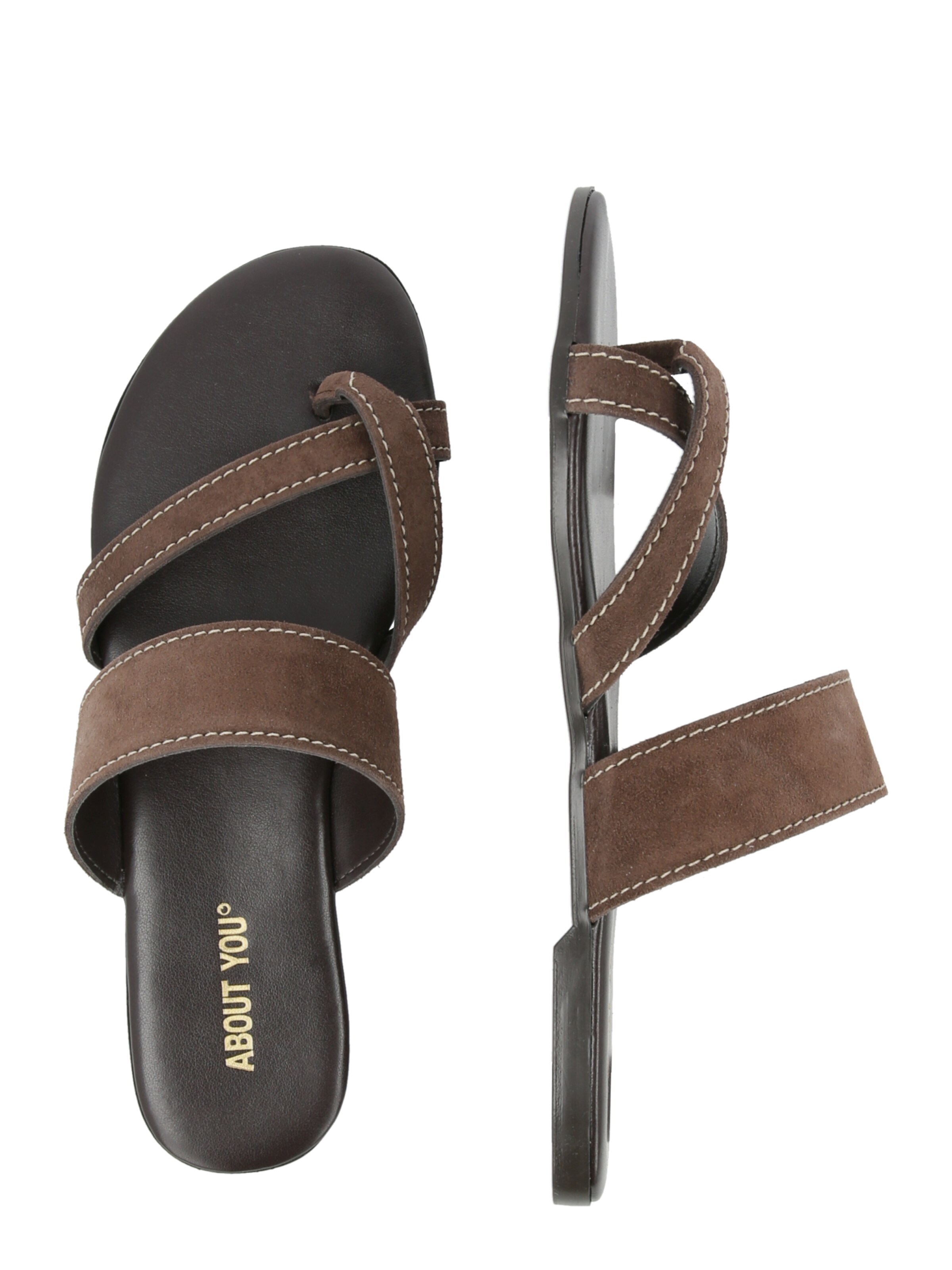 ABOUT YOU T-Bar Sandals 'Chayenne' in Brown