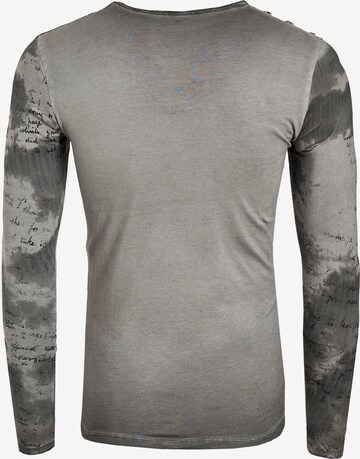 Rusty Neal Langarmshirt mit Batik Print in Grau