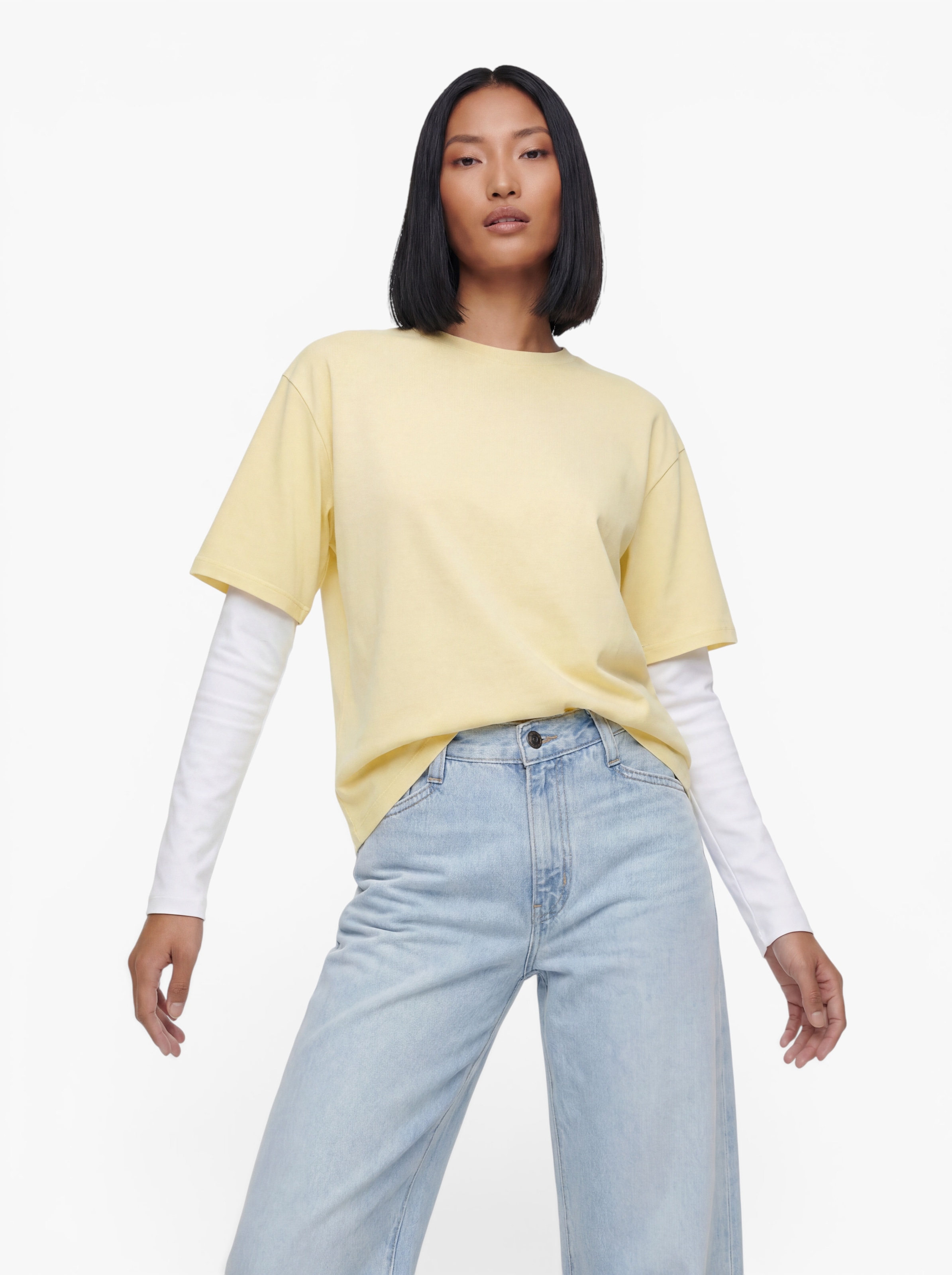 OBJECT Shirt 'OBJGIMA' in Geel: voorkant