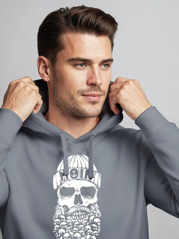 Neverless Sweatshirt 'Moin Skull' in Grey