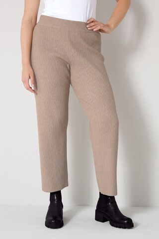 Sara Lindholm Wide leg Broek in Bruin: voorkant