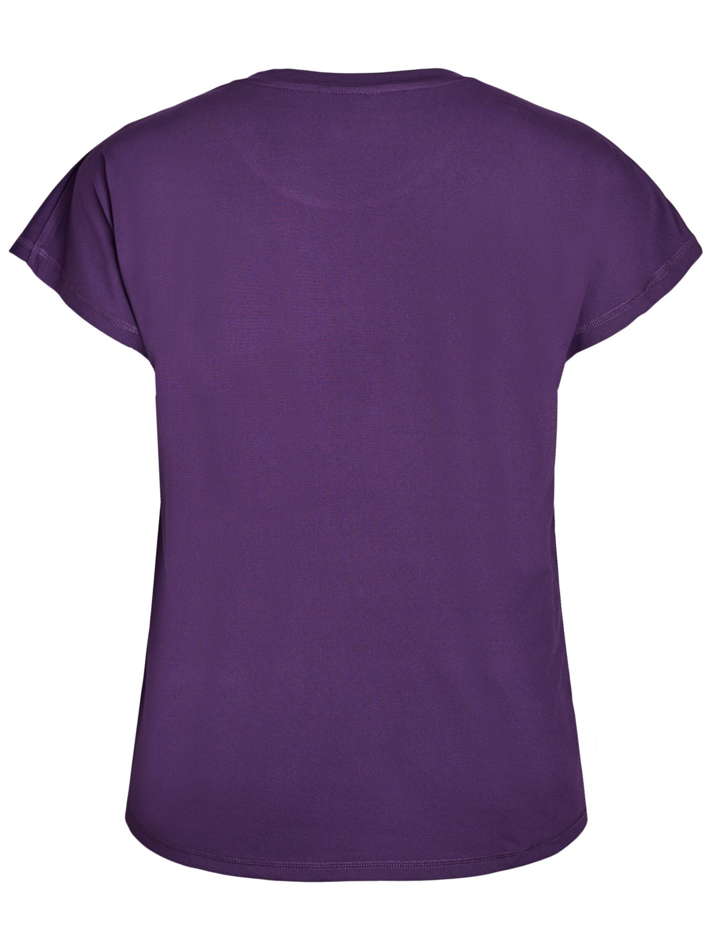 Zizzi T-Shirt 'BASIC' in Lila