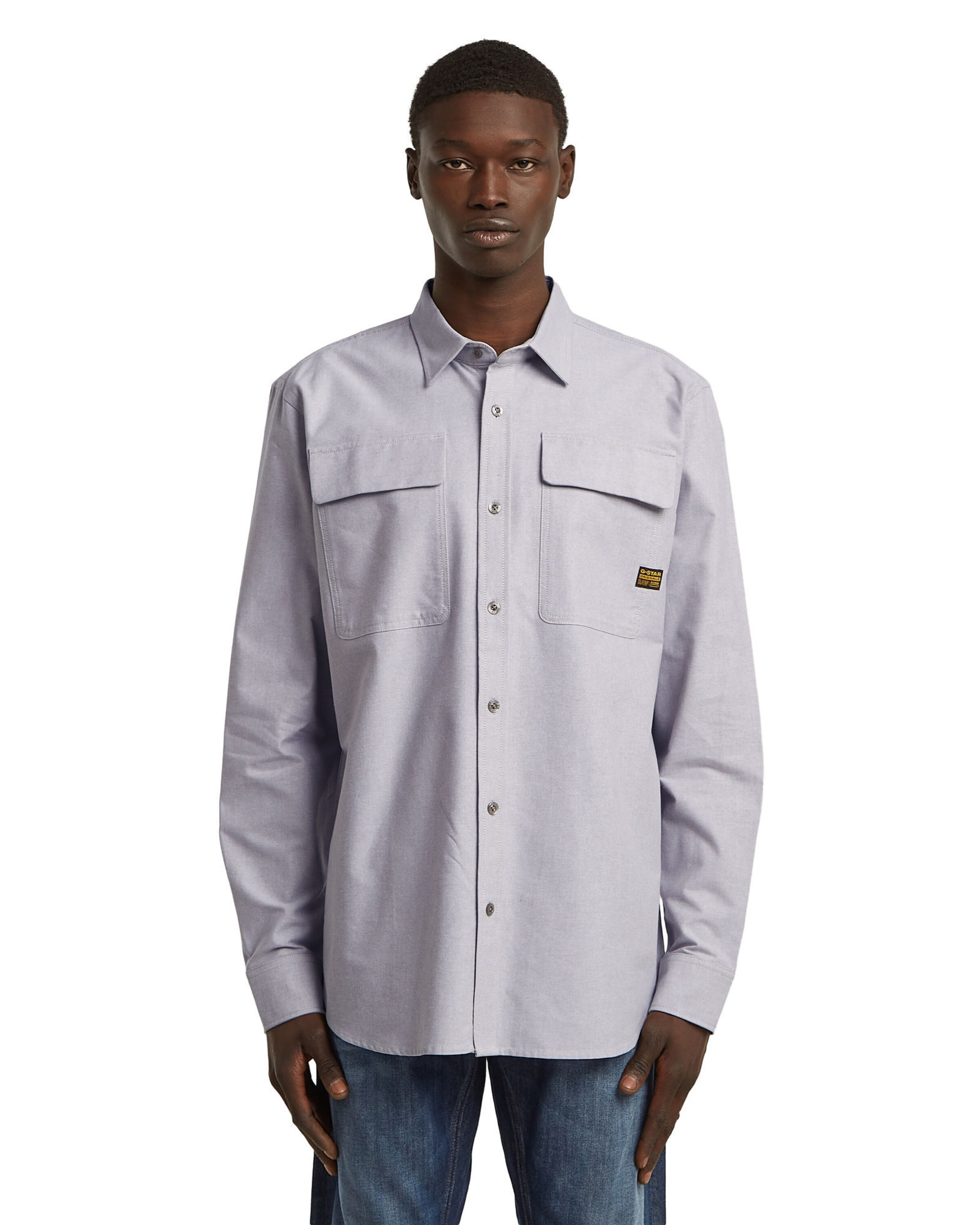 G-STAR Regular fit Button Up Shirt 'CPO' in Grey: front