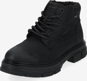 TOM TAILOR Lace-Up Boots in Black: front