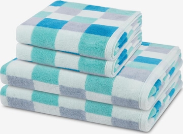 ROSS Towel 'Cashmere feeling Karo' in Blue: front