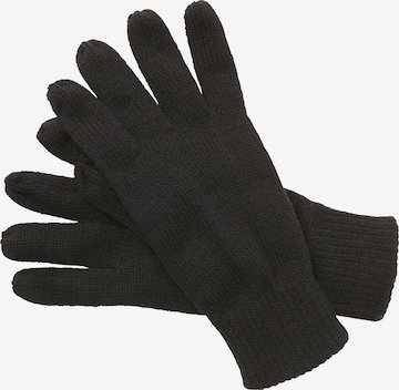 Jan Vanderstorm Full Finger Gloves 'Brynjar' in Black: front