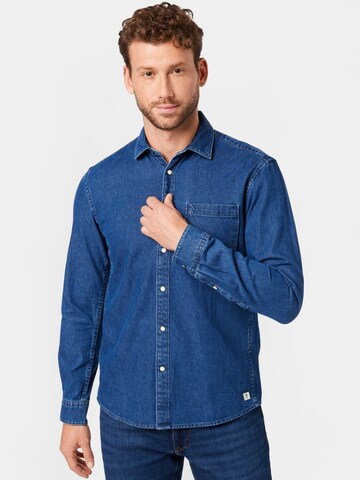 TOM TAILOR DENIM - Regular Fit Camisa em azul: frente