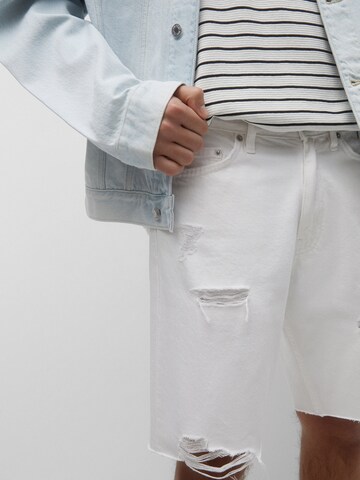 Regular Jean Pull&Bear en blanc