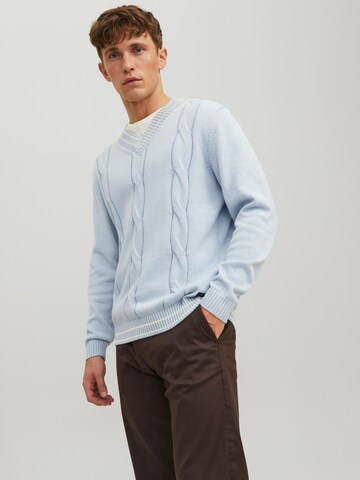 JACK & JONES Sweater 'OSCAR' in Blue: front