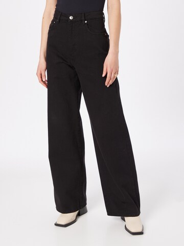 Gina Tricot Wide leg Jeans 'Idun' in Zwart: voorkant