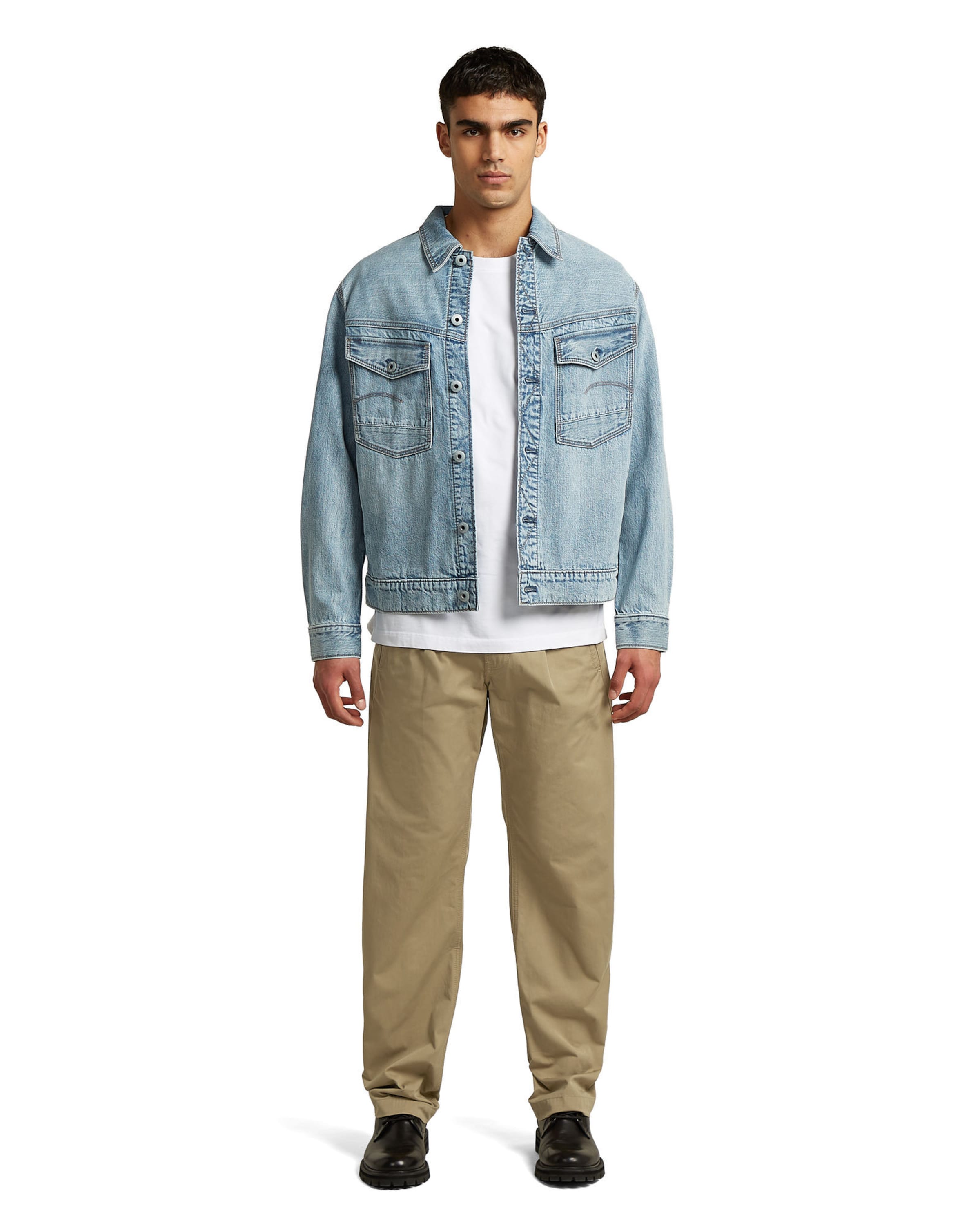 G-STAR Tapered Chino 'Pleated Loose Tapered Chino' in Beige