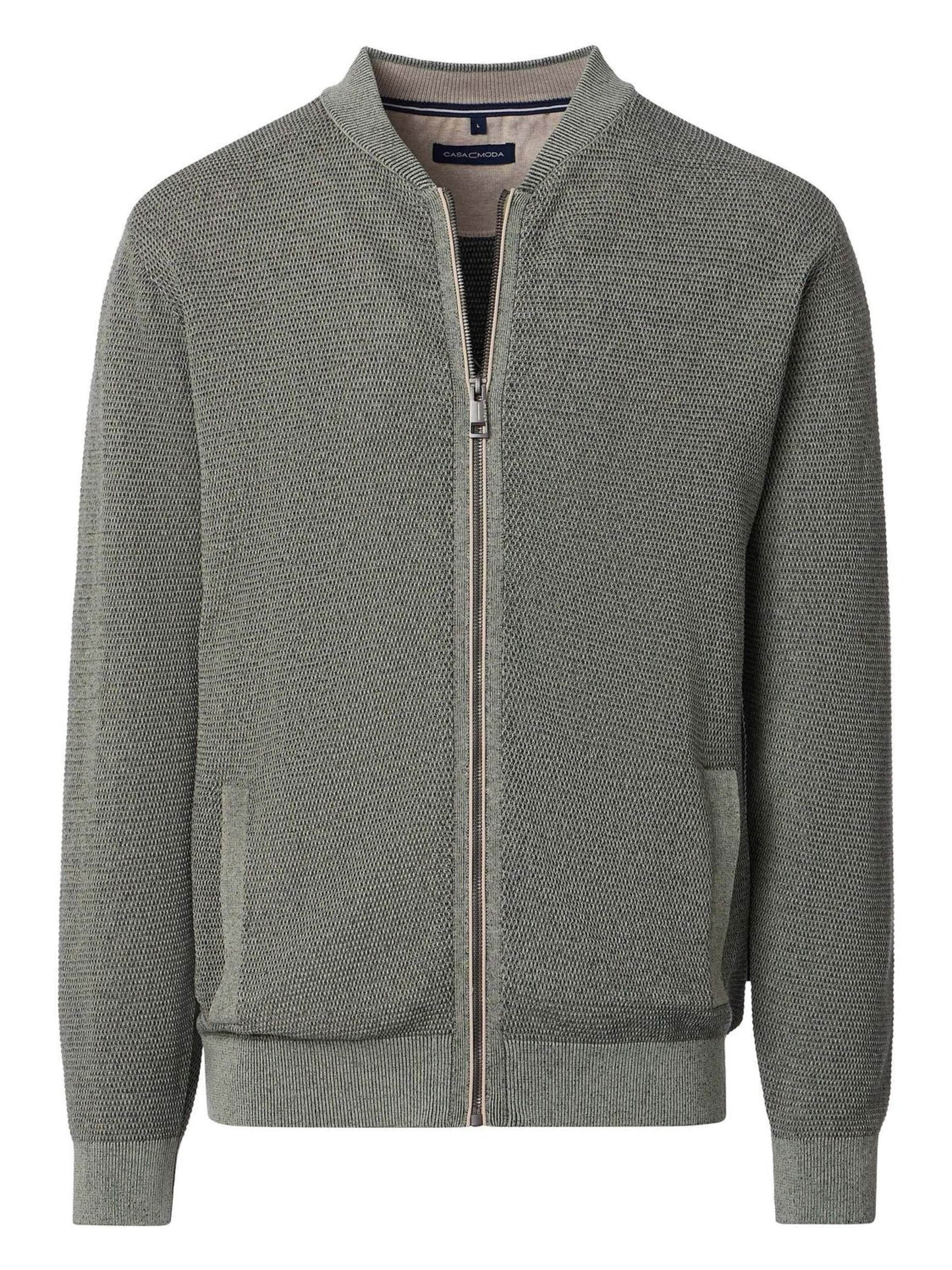 CASA MODA Gebreid vest in Groen: voorkant