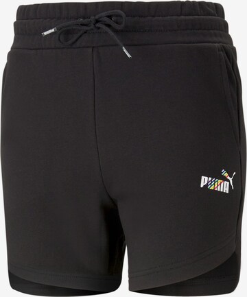 Regular Pantalon de sport 'Love Is Love' PUMA en noir : devant