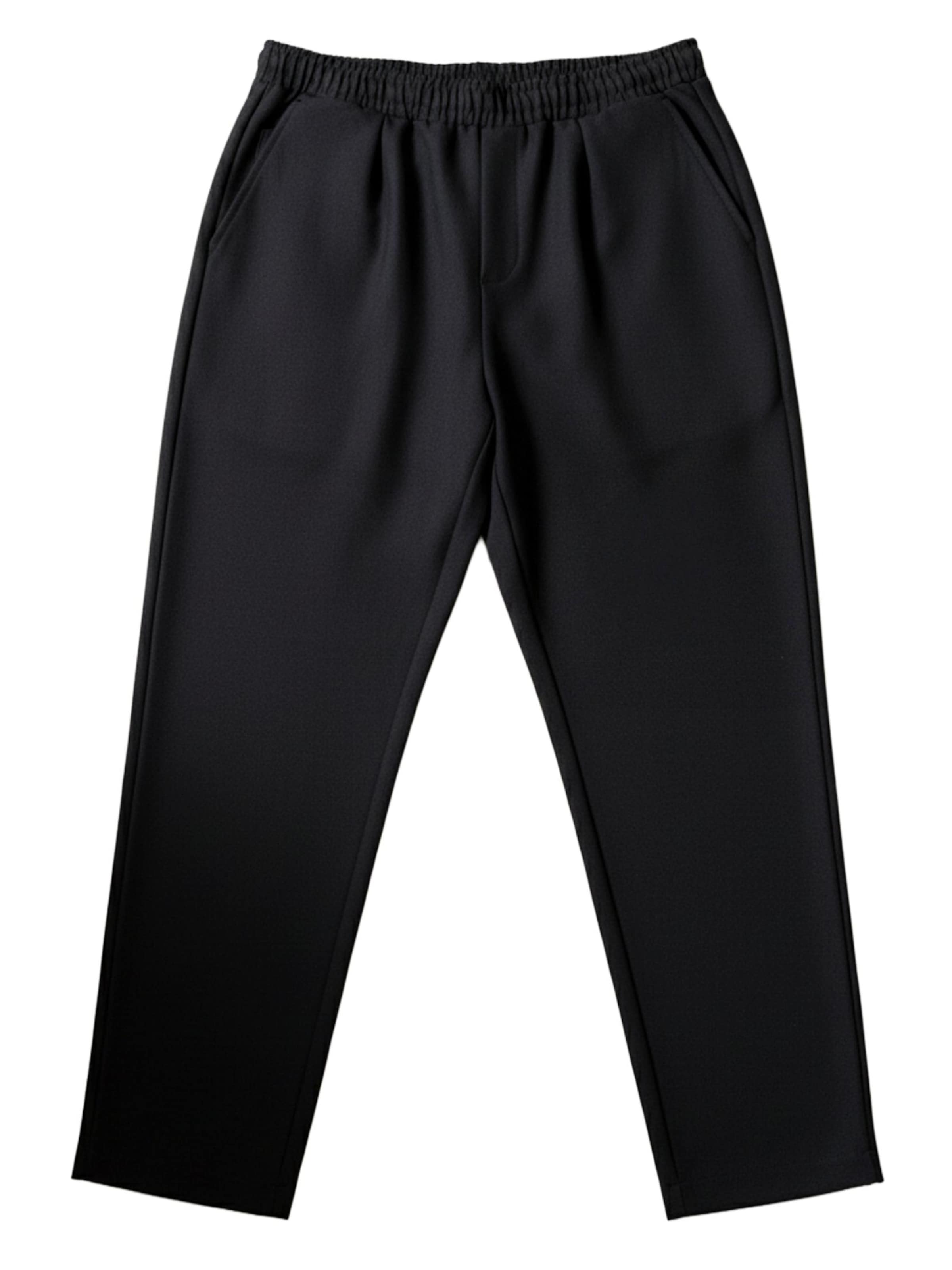 UNORGANIZED BRAND Regular Chino 'SMART CASUAL' in Zwart: voorkant