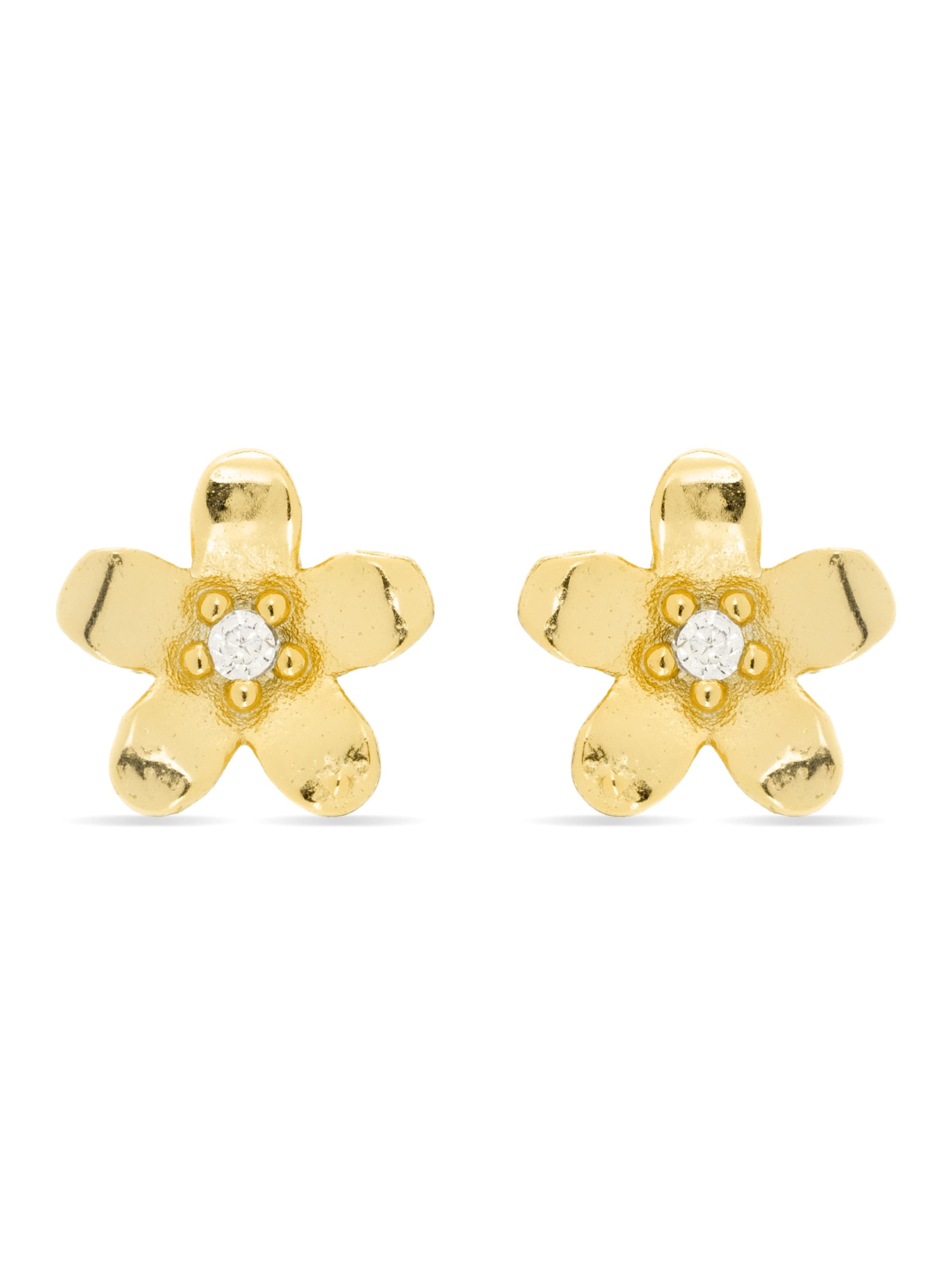 Luxenter - Pendientes 'Flor' en oro: frente