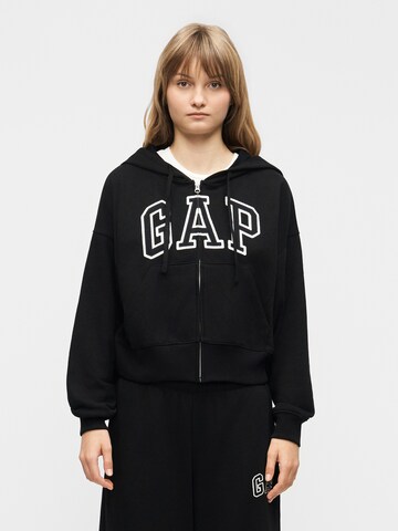 GAP Sweat jacket 'HERITAGE' in Black: front