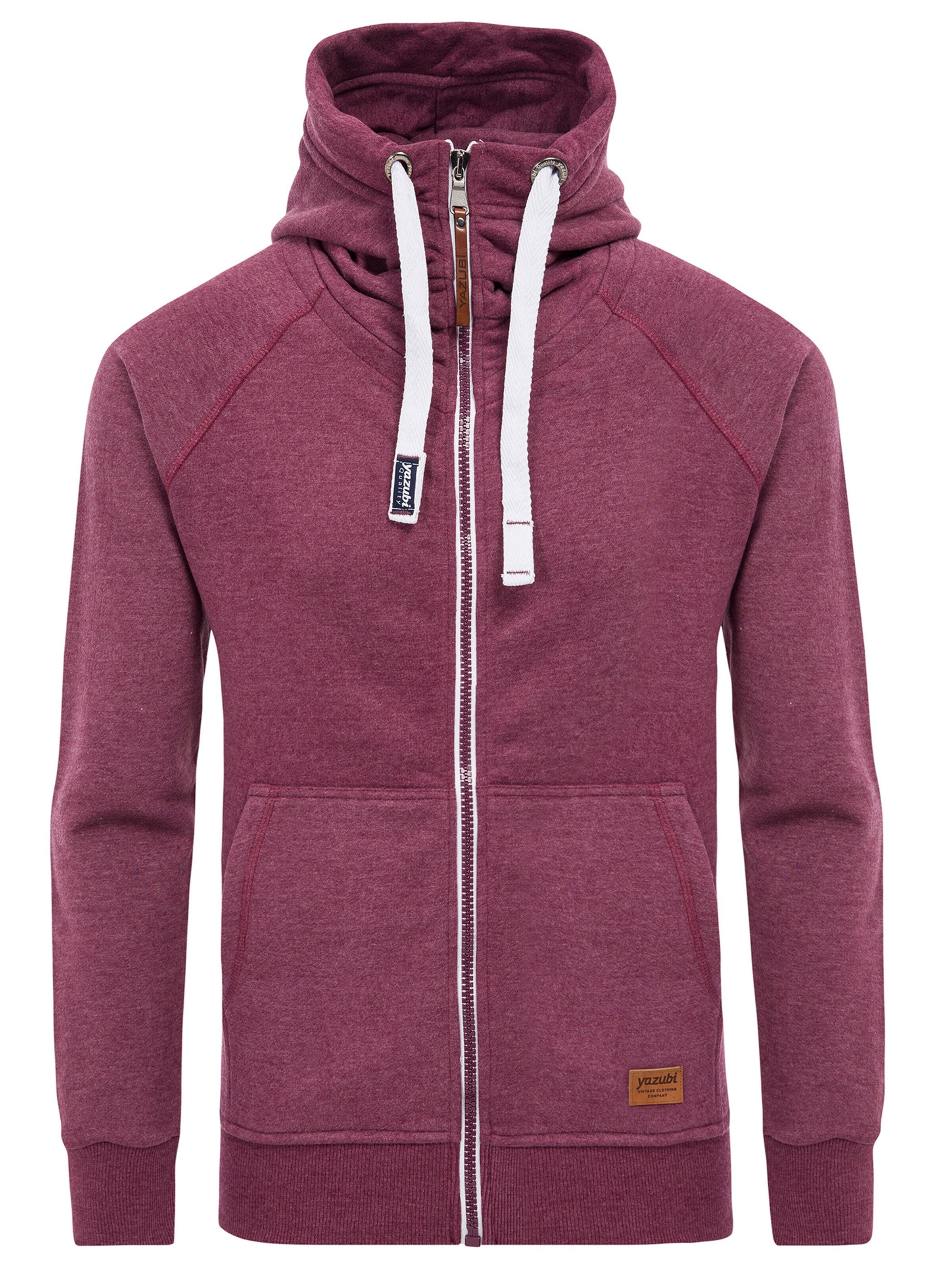 yazubi Zip-Up Hoodie 'Jacob' in Red: front
