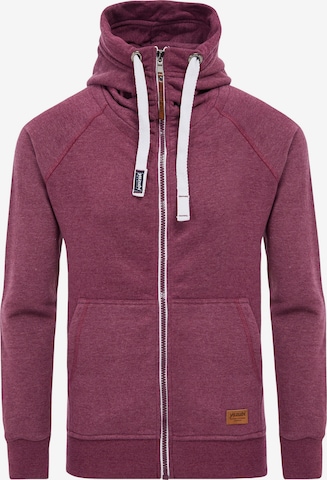 yazubi Zip-Up Hoodie 'Jacob' in Red: front
