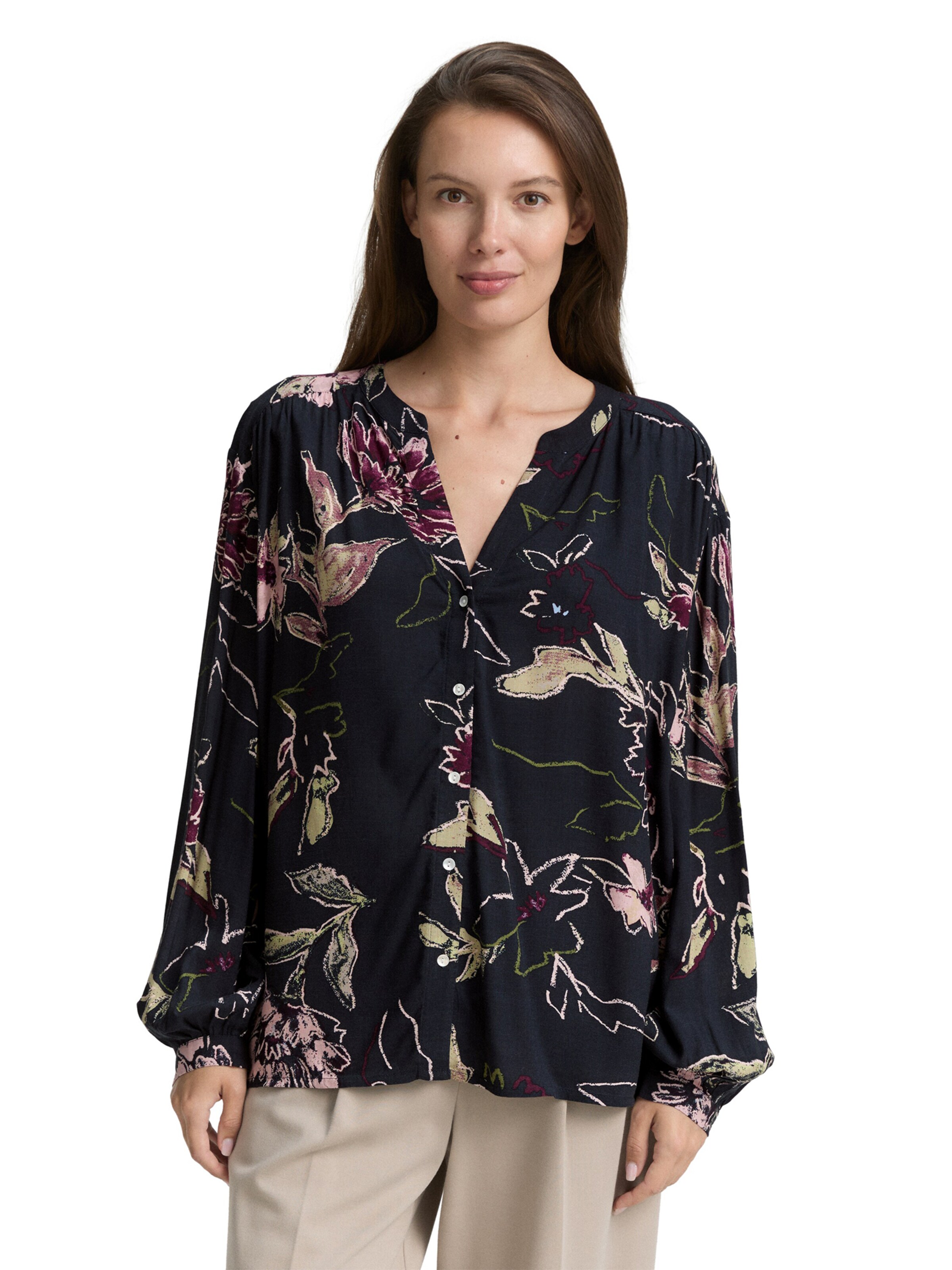 TOM TAILOR Blus i svart: framsida