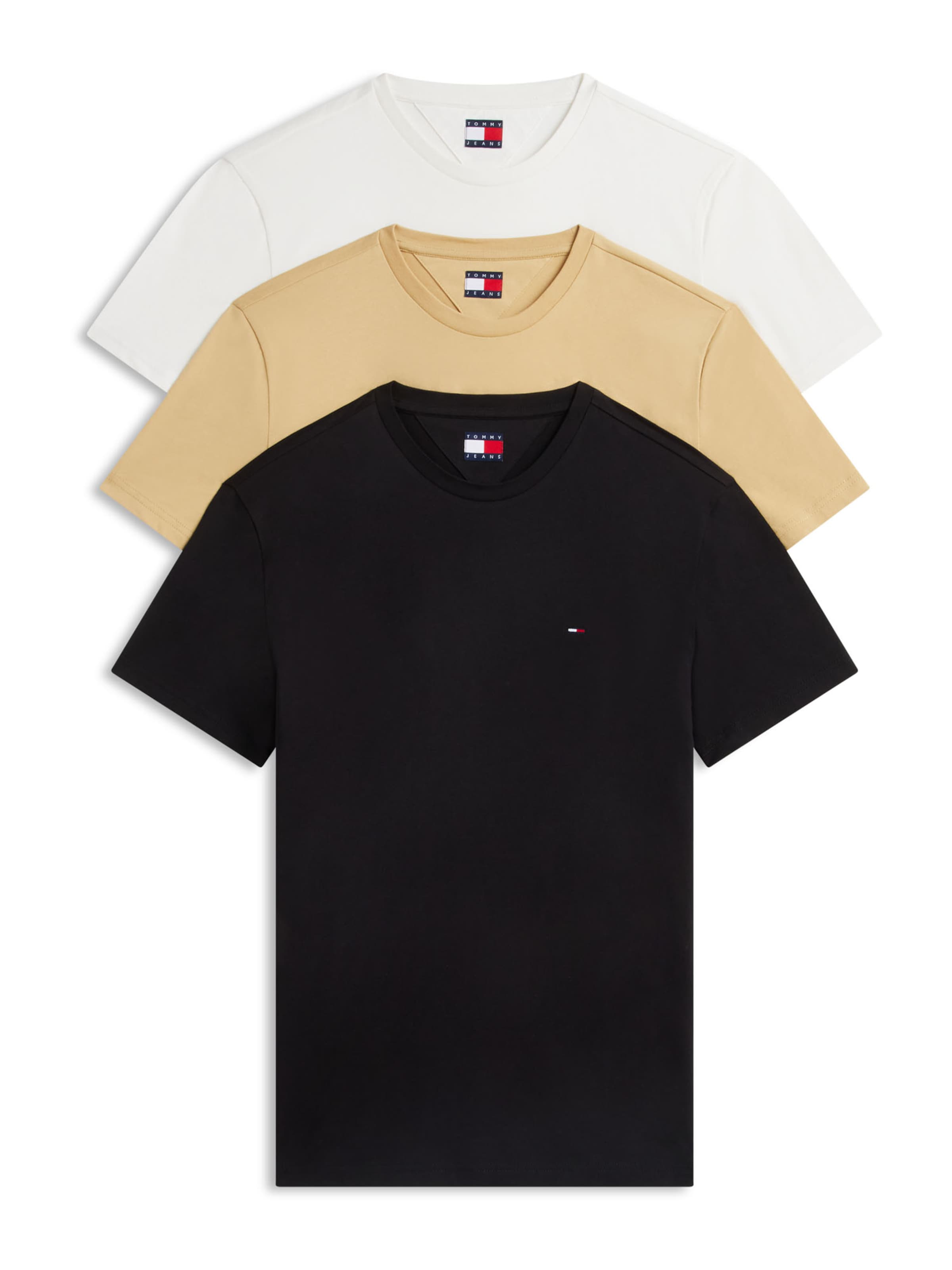 Tommy Jeans Camiseta en XS en beige / negro / blanco, Vista del producto