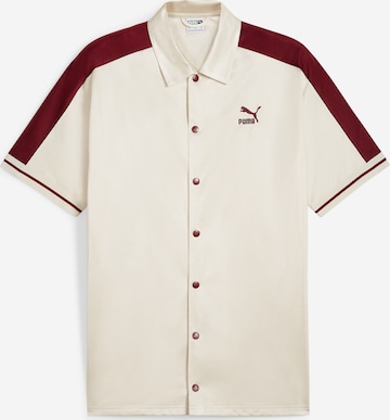 PUMA Regular Fit Skjorte 'T7 FOR THE FANBASE' i hvid: forside