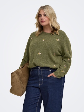 ONLY Carmakoma Sweater 'SHINE' in Green: front