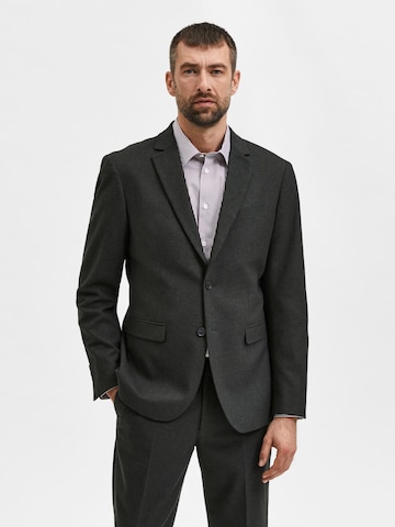 Coupe slim Veste de costume 'Adrian' SELECTED HOMME en gris : devant