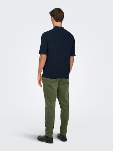 Only & Sons Sweater 'MENU' in Blue